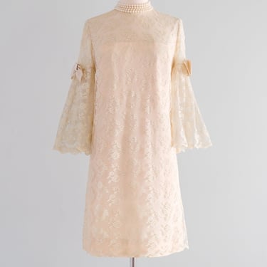 Gorgeous 1960's Ann Barry Lovely in Lace Shift Dress / Sz M