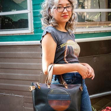 Handmade Leather Purse | Leather Tote Bag | The California Sun 70's Bowler Bag 