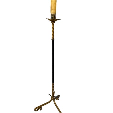 French Leather Floor Lamp