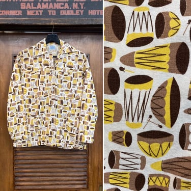 Vintage 1950’s Topsail Atomic Bongo Drum Cotton Rockabilly Shirt, Workwear Jacket, 1950’s Jacket, 50’s Vintage Clothing 