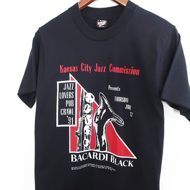 vintage Jazz shirt / Kansas City shirt / 1990s Bacardi Kansas City Jazz Lovers Pub Crawl Screen Stars Small 