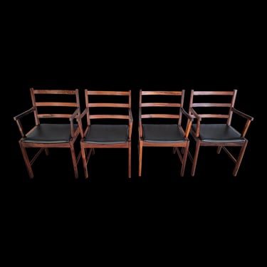 Rosewood Danish Modern Dining Chairs - Set of 4 