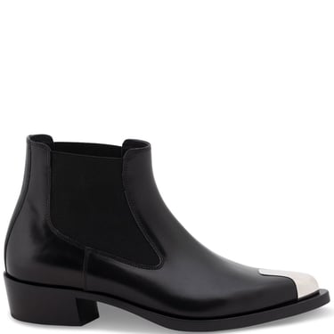 Alexander Mcqueen Men Leather Ankle Boots