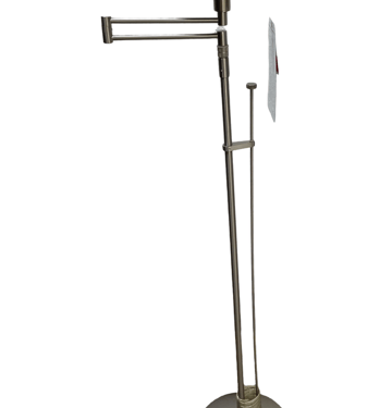 Floor Lamp (Quantity of 2)<br />Made by Holtkoetter<br />Height Adjustable with Swing Arm<br />Brushed Metal<br />H 48