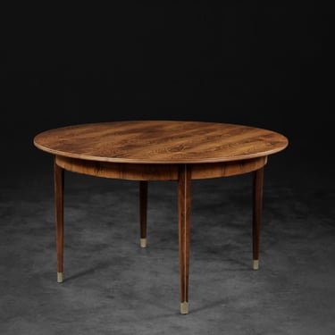 Vintage Rare Danish Round Rosewood Folding Dining Table by Agner Christoffersen for N.C. Christoffersen, 1948 