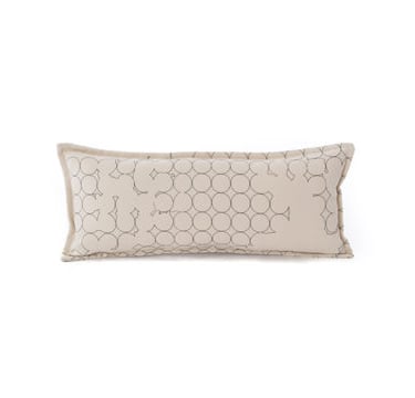 felted wool lumbar pillow in ‘layers vineyard’ by Helle Jongerius