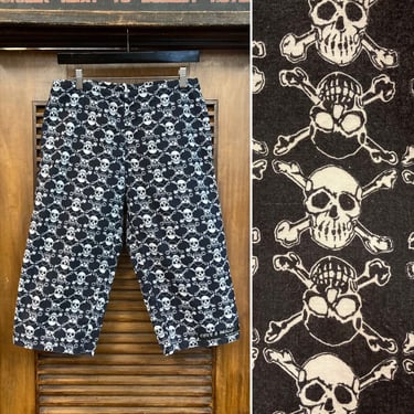 Vintage 1980’s “Life’s a Beach” Skull Print Shorts Surf Punk Skate Style, w30-32, 80’s  New Wave, Vintage Clothing 
