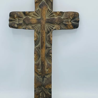 Large Resin Weathered Rustic Cross- 15.25" 