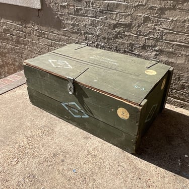 Green Wood Steamer Trunk