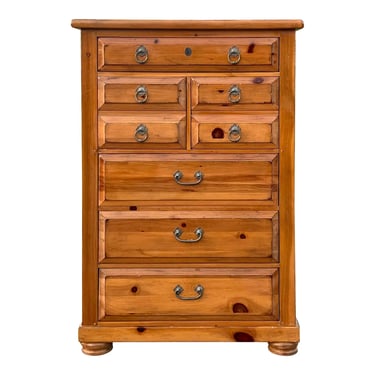 Drexel Heritage Farmhouse Pine Tall Chest of Drawers 