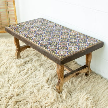 Mexican Tile and wood Coffee Table 