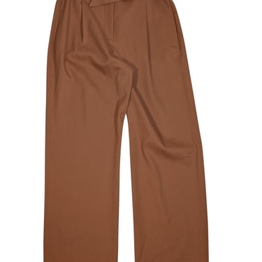 Lapointe - Camel Brown Belted Straight Leg Wool Pants Sz 4