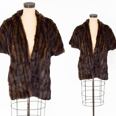 1940s Brown Fur Stole | 40 Brown Squirrel Wrap | One Size 