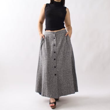 Vintage Wool Button Up Skirt - W31