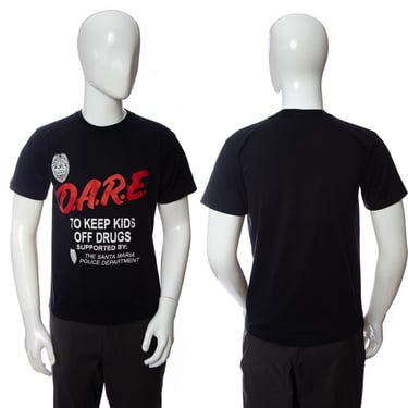 1980's R&T Specialty DARE Black, White, Red Short Sleeve Crew Neck T-Shirt Size M