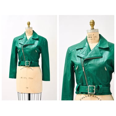 90s Vintage Black Leather Motorcycle Jacket by North | Hooked on