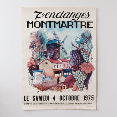 “Fête des Vendanges Montmartre 1975” original promotional poster