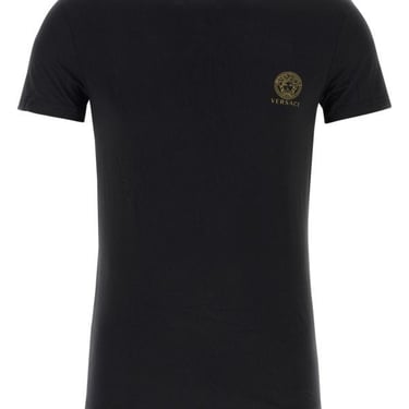 Versace Man Black Stretch Cotton T-Shirt Set