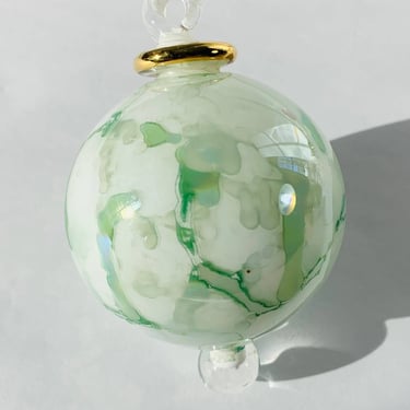 Blown Glass Small Ornament | Green Splash