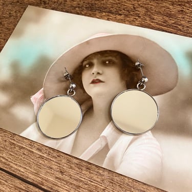 Stainless Steel Glass Mirror Earrings | Mirror Earrings | Glass Mirror Earrings | Glass Jewelry | Mirror Jewelry | Hexenspiegel Earrings 