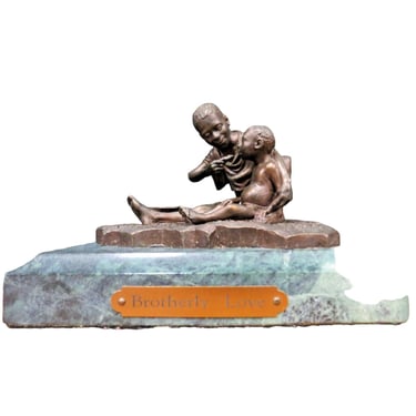 Brotherly Love Bronze Sculpture On Marble Base Life Outreach International 2001 