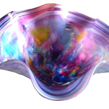 VINTAGE Blown Glass Bowl, Murano-Style Art Glass Bowl, Home Decor 