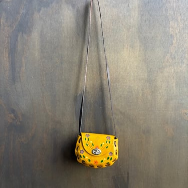 Vintage Yellow Leather Mini Bag