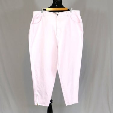80s Pale Pink Stefano Ankle Zip Jeans - Plus Size 40
