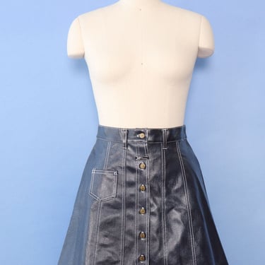 Y2K Laminated A-line Skirt S/M