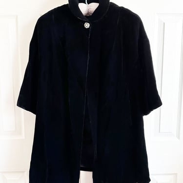 50 s SPECIAL Vintage Velvet Coat 1950 s Black Velvet Paisley Print Boutique 369 Palm Springs CA