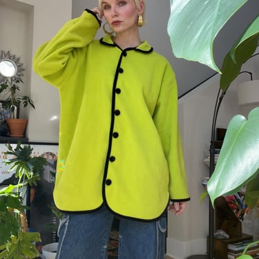 VTG 90s Neon Green Fleece Jacket 