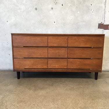 Mid Century Modern Nine Drawer Dresser by L.A. Period Furniture