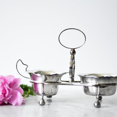 Silver Plated Cream and Sugar Holder 