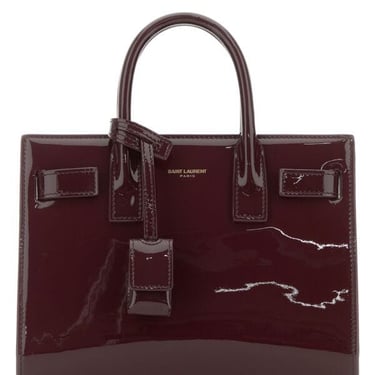 Saint Laurent Women Grape Leather Nano Sac De Jour Handbag