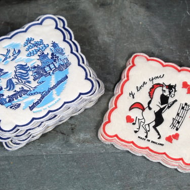 Set of 20 Vintage Asian Temple Paper Coasters  and 3 
