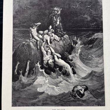 Gustave Doré The Deluge Original Engraving Book Illustration 