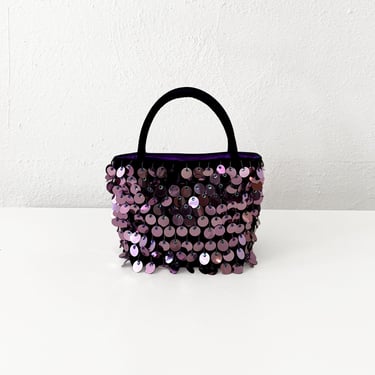 Purple Velvet Pippette Sequin Bag