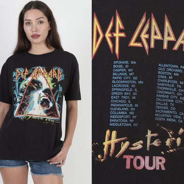 1987 Def Leppard T Shirt / Vintage 80s Def Leppard Hysteria Tour Tee / Soft And Paper Single Stitch Top 50 50 XL 