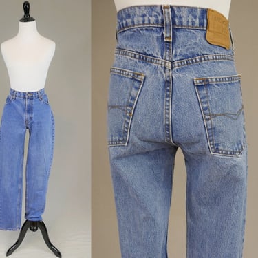 90s Jordache Jeans - 31 waist - Mid Rise - Blue Cotton Denim Pants - Relaxed Fit Tapered Leg - Vintage 1990s - 32