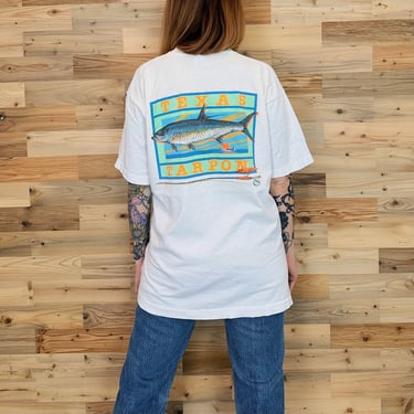 90's Vintage Texas Tarpon Fishing T Shirt 