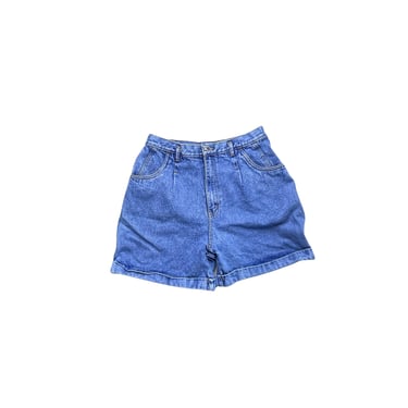 Vintage Women's 90's Bill Blass Denim Shorts, Pleated High Rise Mom Shorts, Size 14P 