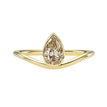 Ellipse Solitaire with Pear Champagne Diamond — Commitment, Curated