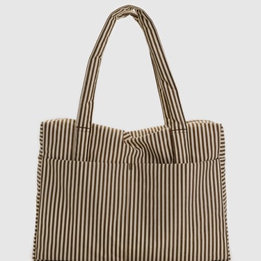 Cloud Carry On in Brown and White Stripe