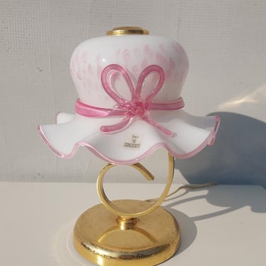 Vintage Murano Table Lamp / Vintage Murano Bedside Lamp / Vintage Murano Lady Hat Table lamp / Murano / Italy / 1980s 