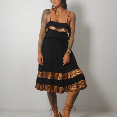 1970's Copper Striped Sundress