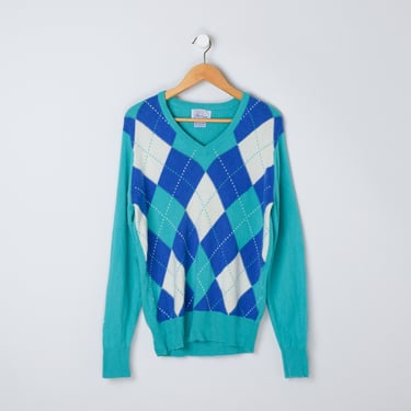 Vintage 1950s Scottish Cashmere Argyle Sweater - 