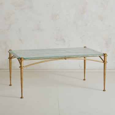 Bronze + Glass Top Rectangular Coffee Table by Lothar Klute, Germany 1970s