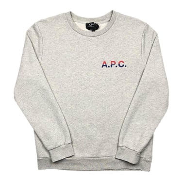 APC Michel Logo-Print Mélange Loopback Cotton Jersey Sweatshirt Size Small 