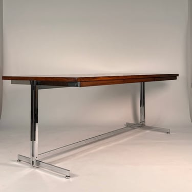 Rare Hugh Acton Rosewood &amp; Chrome Executive Desk