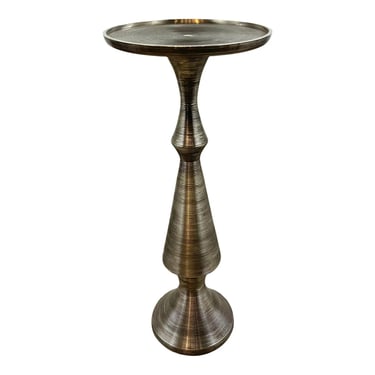 Currey & Co. Modern Silver Finished Round Drink Table